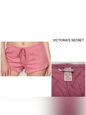 VICTORIA’S SECRET - L - NWOT - PINK CHEEKY RUFFLED SLEEP SHORTS